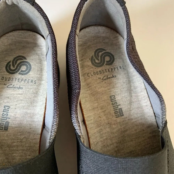 Clarks Cloudsteppers Fabric Comfort Shoe 6W Black Ombré Soft Footbed Orthopedic - Picture 6 of 11